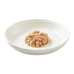isolated image of a plate of Encore tuna cat food in broth with crab