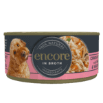 Encore chicken in broth dog food with salmon & vegetables tin