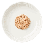 Isolated aerial image of a plate of Encore ocean fish cat food