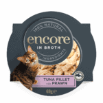 Close up of Encore tuna with prawn cat food in broth