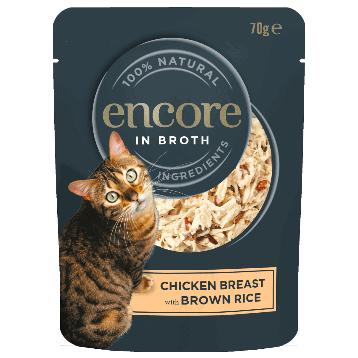 Chicken with brown rice in broth 70g Pouch