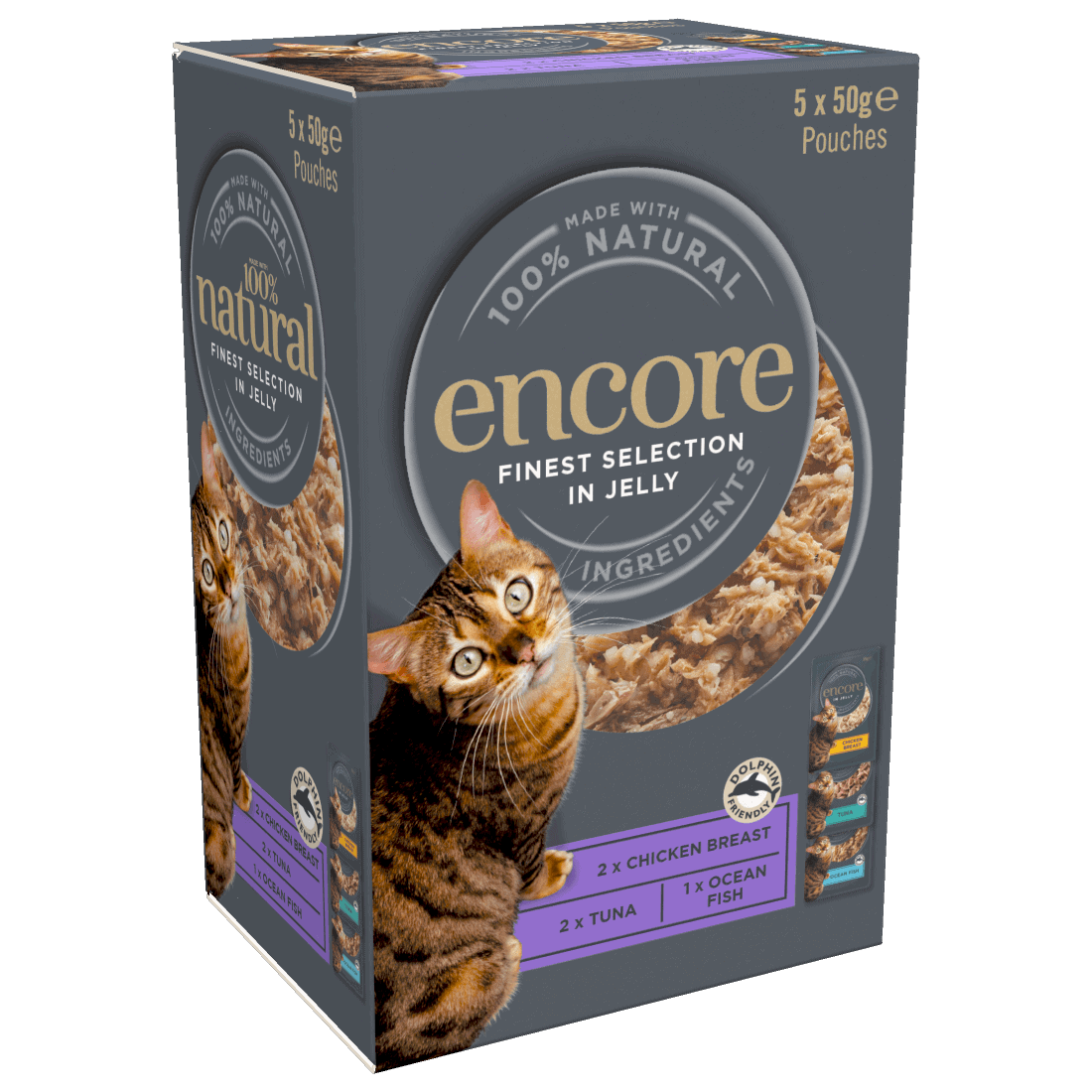 Box of Encore finest selection cat food in jelly
