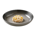 Isolated image of Encore chicken with tuna dog food jelly with vegetables on a plate
