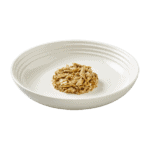 Isolated image of a plate of tuna cat food with anchovy and seaweed