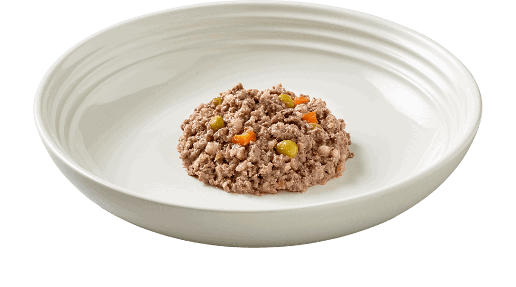 dog food turkey with vegetables on plate