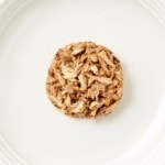 Close up aerial image of Encore tuna with salmon cat food